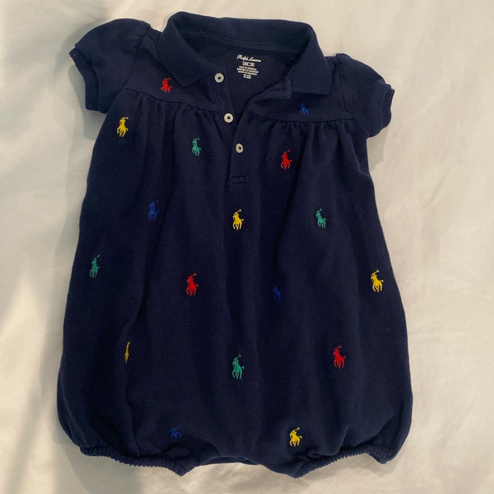 Ralph Lauren polo onesie 18 months multi color pony